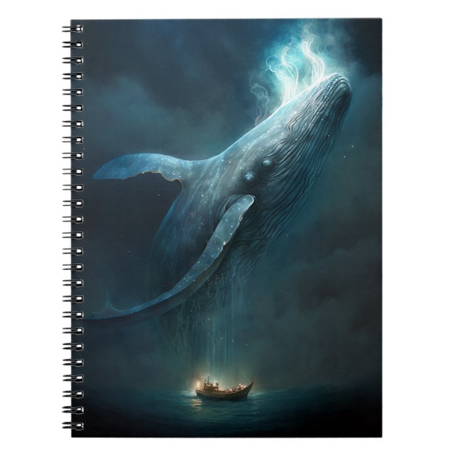 Whale in der Sky Fantasy Art Notizblock (Vorderseite)