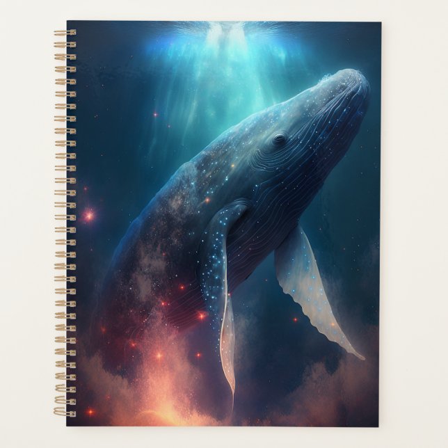 Whale in der Sky Fantasy Art Planer (Vorderseite)