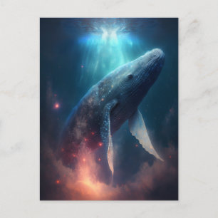 Whale in der Sky Fantasy Art Postkarte