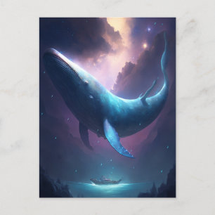 Whale in der Sky Fantasy Art Postkarte