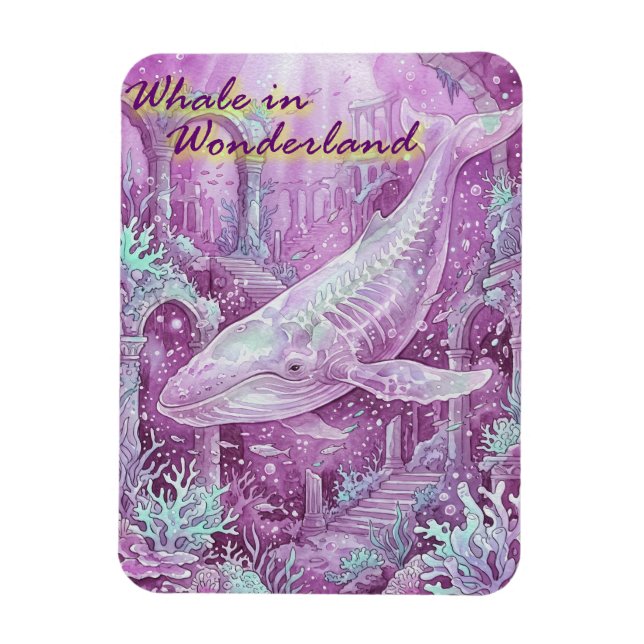 Whale in Wonderland Underwater Art Magnet (Vertikal)