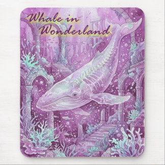Whale in Wonderland Underwater Art Mousepad