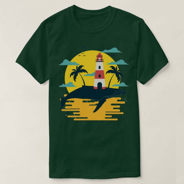 Whale Lighthouse T-Shirt (Design vorne)