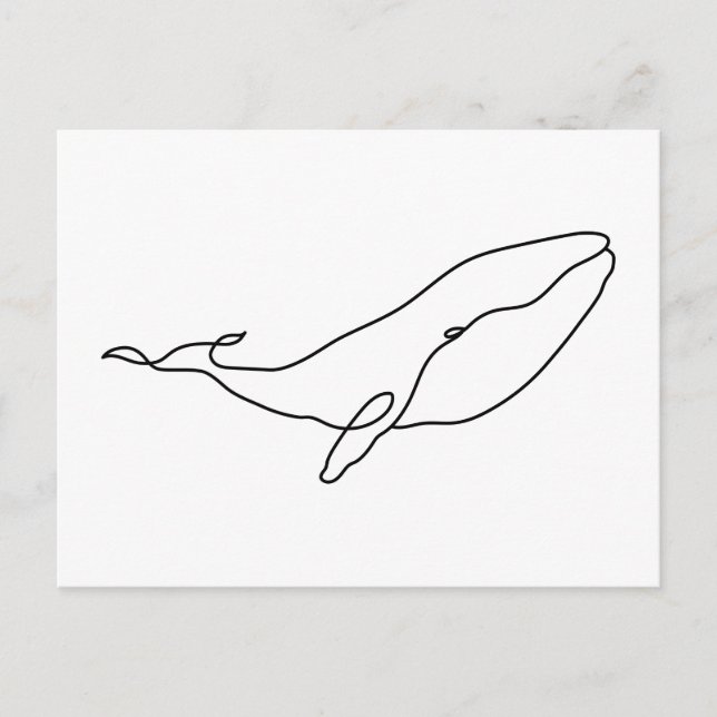 Whale , Linie Art Illustration Postkarte (Vorderseite)