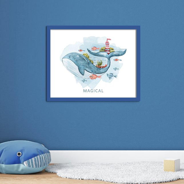 Whale Magical Fantasy Life Wasserfarbe Poster (Von Creator hochgeladen)