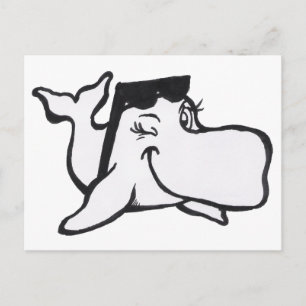 Whale mit Sonnenbrille Farbplatte Postkarte
