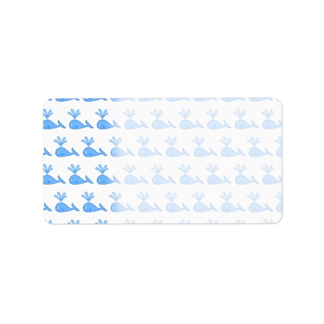 Whale Muster. Adressaufkleber (Vorne)
