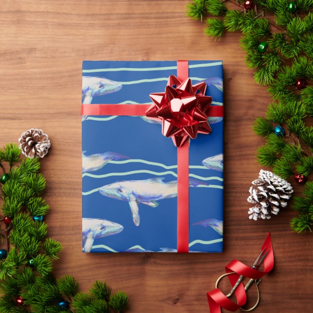 Whale Muster Wrapping Paper Geschenkpapier (Feiertagsgeschenk)