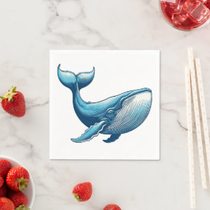 Whale Nautical Paper Napkins Serviette