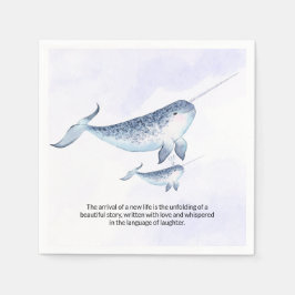 Whale Nautical Sea Blue Ocean Babydusche Napkins Serviette