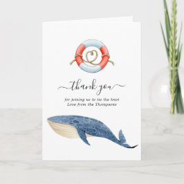 Whale Nautical Wedding Foto Dankeskarte