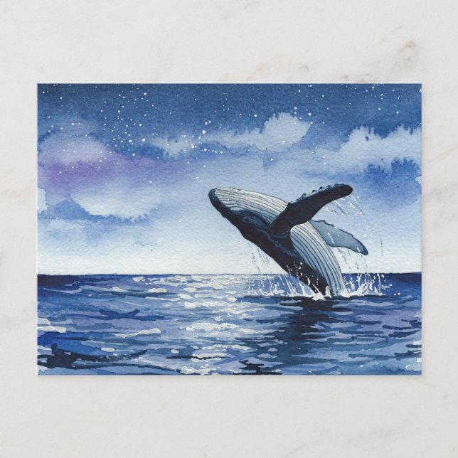 Whale Ocean Postcard Postkarte (Vorderseite)
