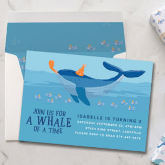 Whale of a Time – Kids Birthday Invitation Einladung