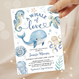 Whale Of Love Boy Baby Shower Invitation Einladung