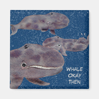 Whale Okay dann 3 Grey Baby Whales Magnet