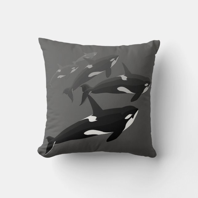 Whale-Pillow Killer Wal Art Thumpenpilze Kissen (Vorderseite)