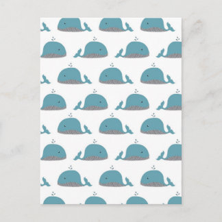 Whale Print Postkarte