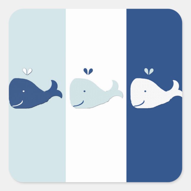 Whale Quadratischer Aufkleber (Vorderseite)