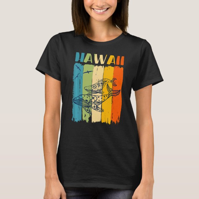 Whale Retro Hawaii Hawaiian Matching Best Friends T-Shirt (Vorderseite)