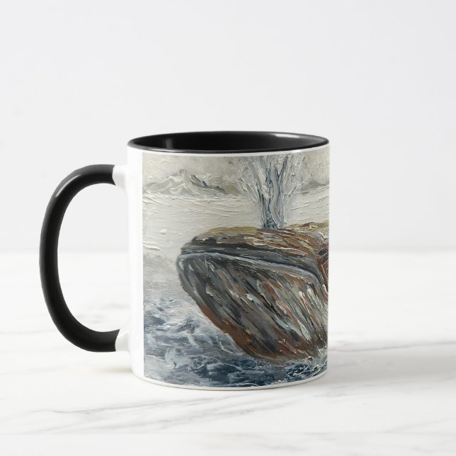 Whale Riders Whimsical Whale and Penguin Ocean Tasse (Links)