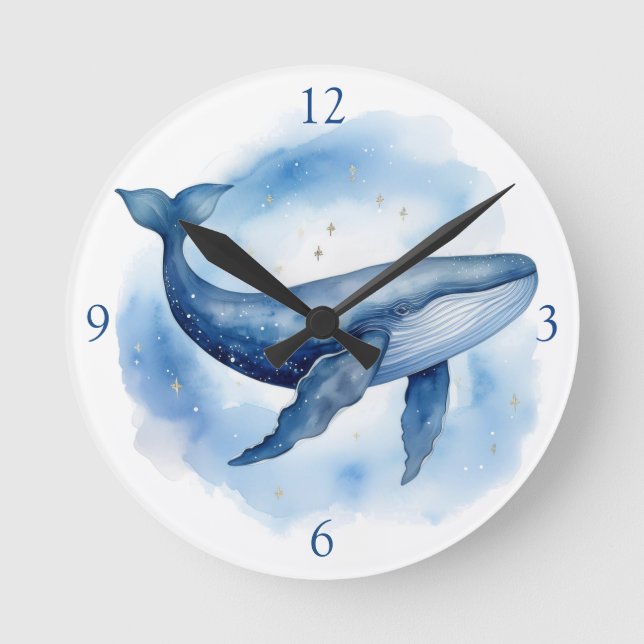 Whale Runde Wanduhr (Vorderseite)