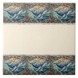 Whale`s Delikatesse Ein festes Glasfenster Fliese