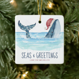 Whale Santa Seas & Greetings Küste Weihnachten Keramikornament