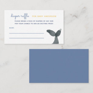 Whale Schwanz Baby Dusche Windelwanne Raffle Begleitkarte