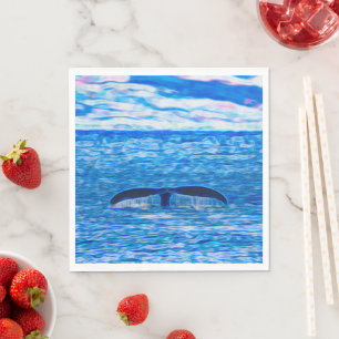 Whale Schwanz Deep Blue Ocean Serviette