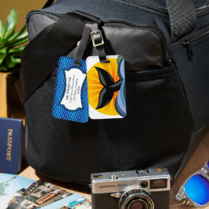 Whale Schwanz Ocean Waves Sunburst Personalisiert Gepäckanhänger