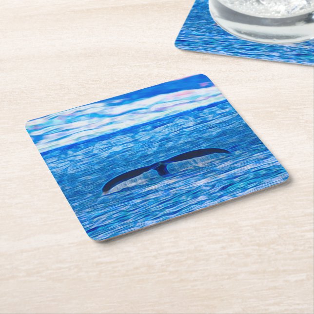 Whale Schwanz Tropical Blue Ocean Earth Day Rechteckiger Pappuntersetzer (angewinkelt)