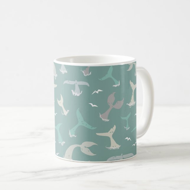Whale-Schwänze Kaffeetasse (VorderseiteRechts)