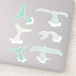Whale Schwanzes Blue Gray Ocean Wildlife Pack Aufkleber
