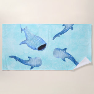 Whale Shark Beach Handtuch - Cosy Ocean Watercolor