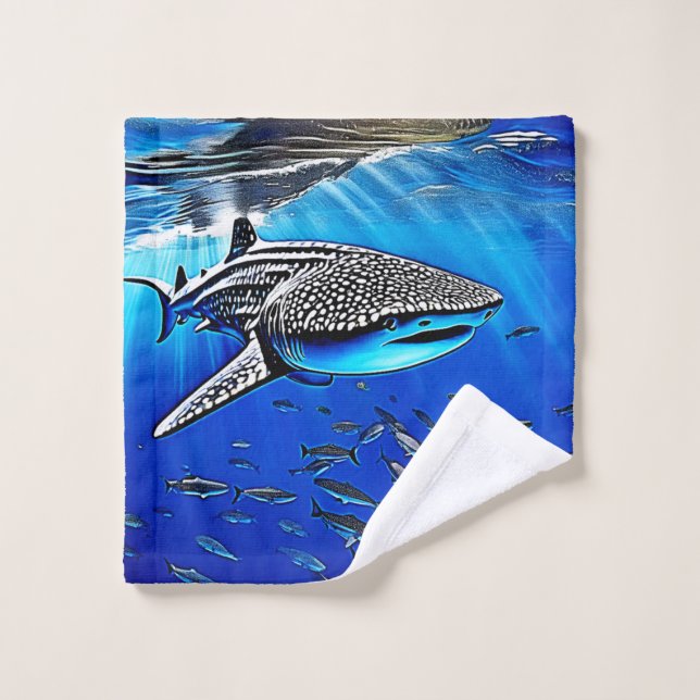 Whale Shark Majestät Design Badhandtuch Set (Waschlappen)