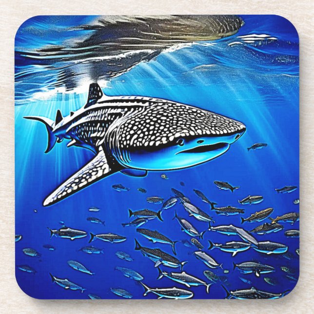 Whale Shark Majestät Design Getränkeuntersetzer (Vorderseite)