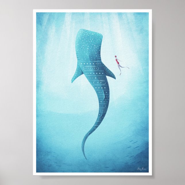 Whale Shark Vintage Poster (Vorne)