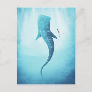 Whale Shark Vintage Poster - Art Postkarte
