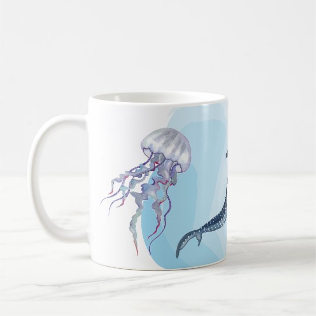 Whale Shark. Watercolor Kaffeetasse (Links)
