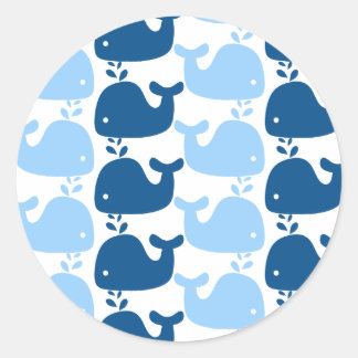 Whale-Silhouette Druckaufkleber Runder Aufkleber