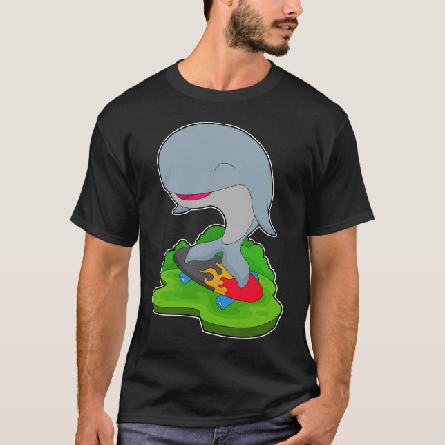 Whale Skater Skateboard T-Shirt (Vorderseite)