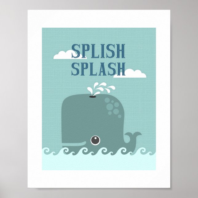Whale Splish Splash Poster Print (Vorne)