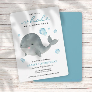 Whale Summer Birthday Party Einladung