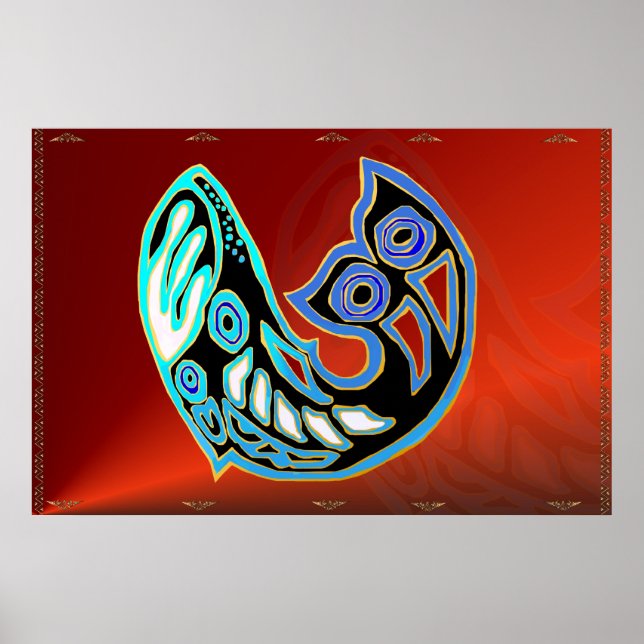 Whale-Symbol-Poster Poster (Vorne)