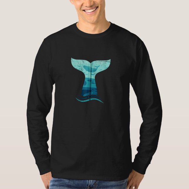Whale Tail in Waves Orca Killer Whale Ocean Zip Ho T-Shirt (Vorderseite)