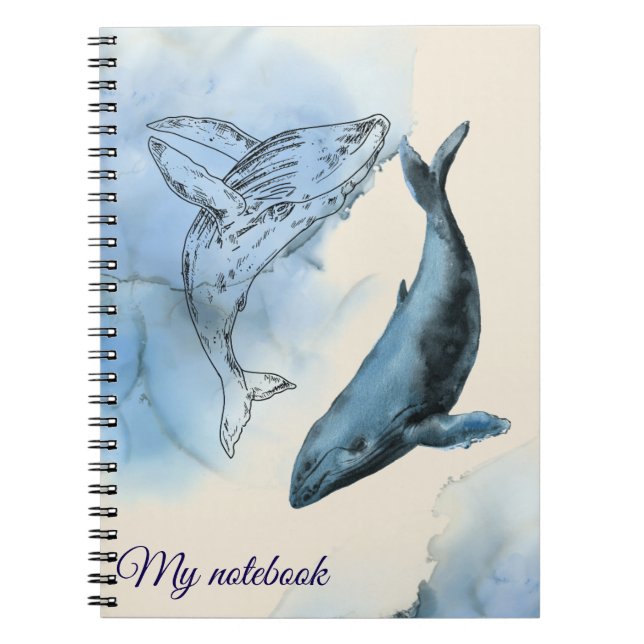 Whale Tales Notebook - Ocean Journal Notizblock (Vorderseite)