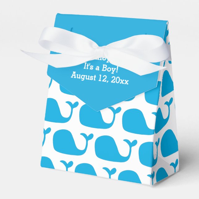 Whale Theme Baby Dusche Fevor Boxes Geschenkschachtel (Vorderseite)