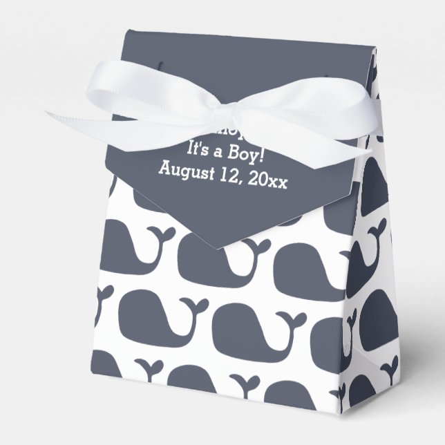 Whale Theme Baby Dusche Fevor Boxes Geschenkschachtel (Vorderseite)