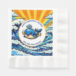 Whale Themed Nautical Boy's Birthday Party Serviette