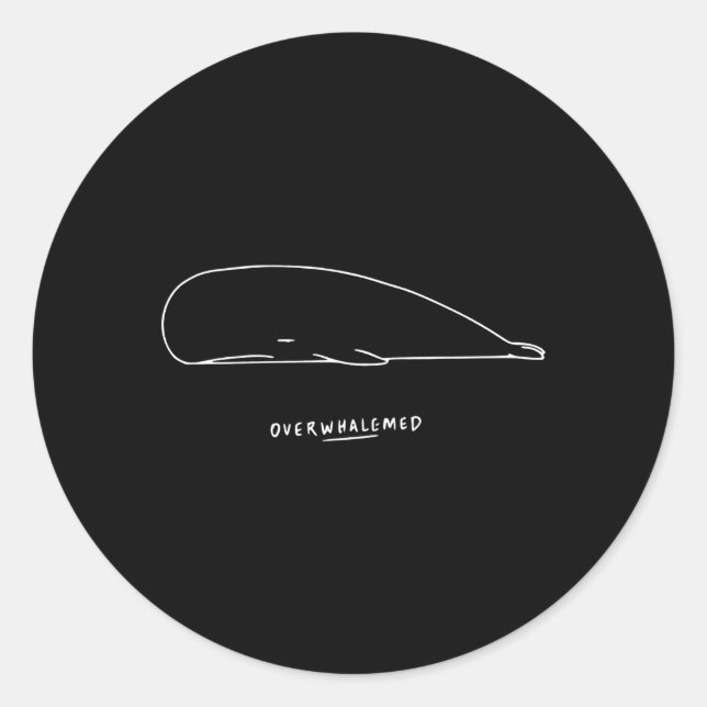 Whale überwältigt runder aufkleber (Vorderseite)